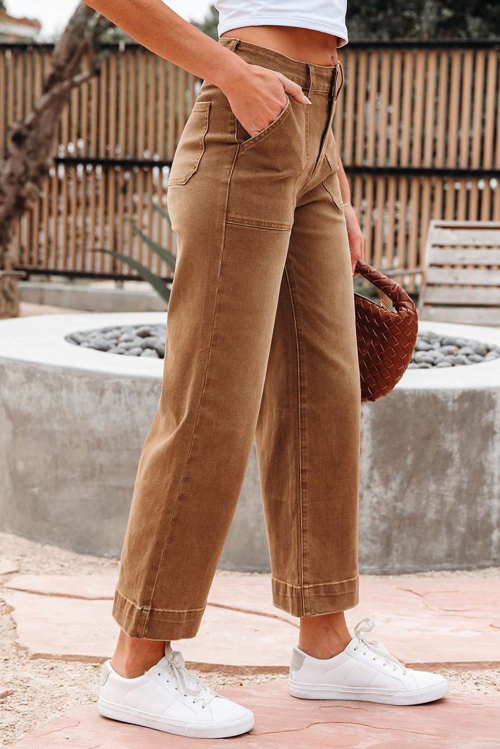 Breen Cropped High Rise Wide Leg Jeans - Pretty Petty Co