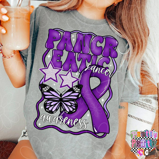 Pancreatic Cancer Awareness Shirt | Ribbon Graphic Tee | Support Awareness T-Shirt