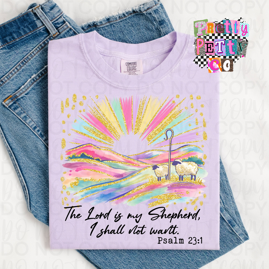 The Lord Is My Shepherd I Shall Not Want Shirt | Psalm 23 Christian Tee | Adult & Kids - Pretty Petty Co