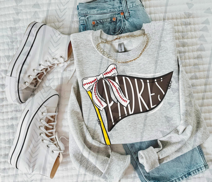 Baseball Team Pennant Flag Graphic Tee | Retro Game Day Shirt | Ballpark Aesthetic - Pretty Petty Co