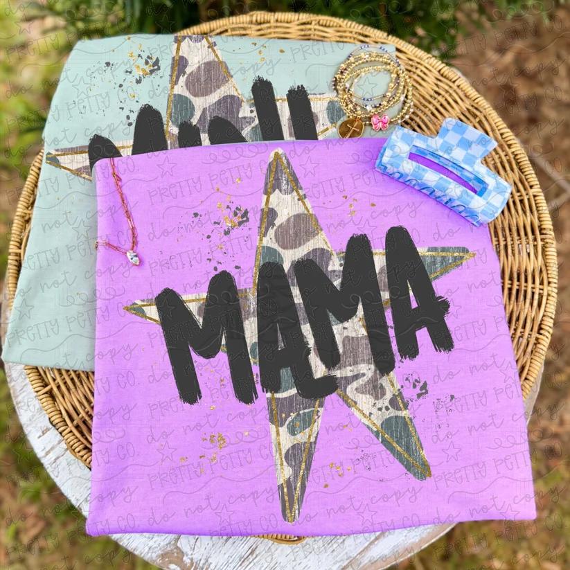 Mama & Mini Matching Graphic Tees | Camo Star Mom and Daughter Shirts | Trendy Mommy and Me Outfits | Matching Family Shirts