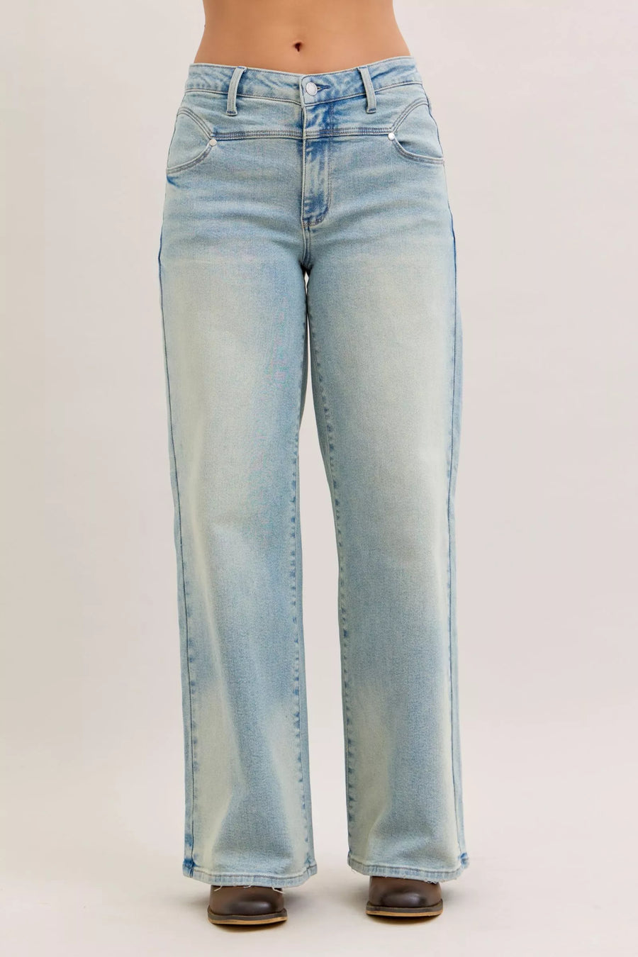 Judy Blue High Waist Column Straight Jeans - Pretty Petty Co