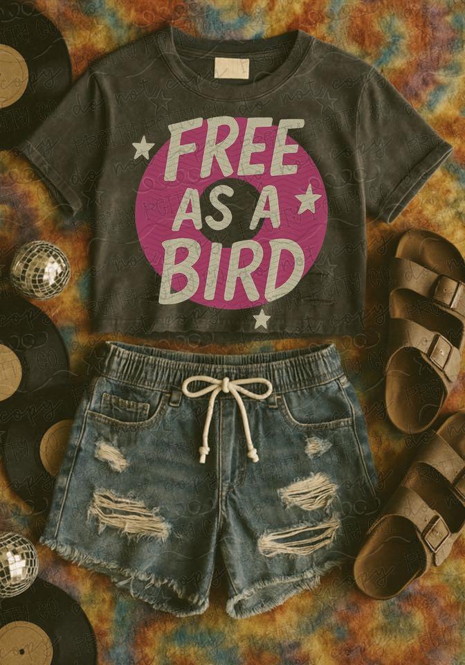 Free as a Bird Graphic Tee | Vintage Boho Nature Shirt | Freedom Inspired Unisex T-Shirt - Pretty Petty Co