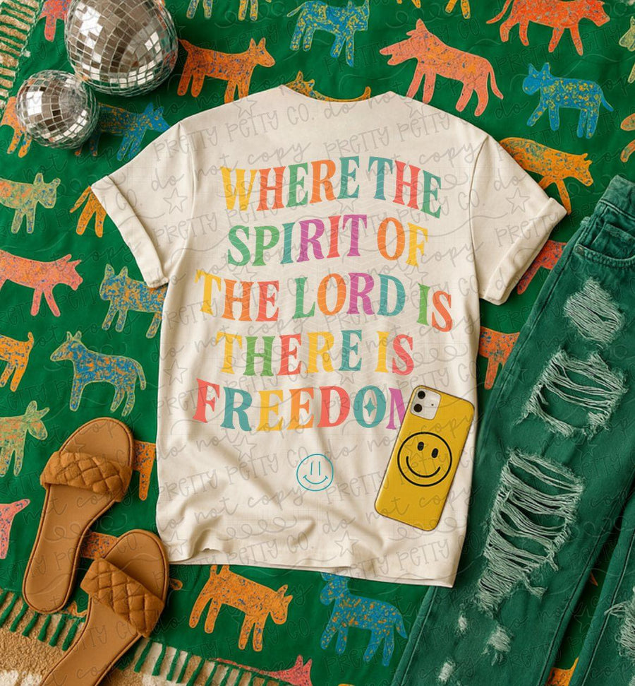 Where the Spirit of the Lord Is There Is Freedom Shirt, Christian Worship Scripture Tee, Faith Based Graphic T Shirt - Pretty Petty Co