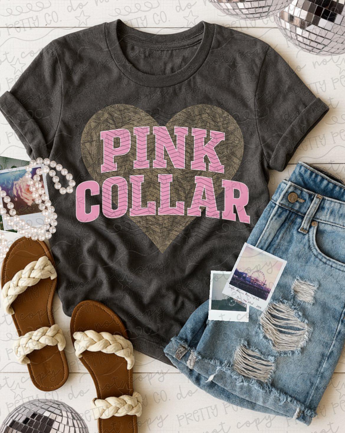 Pink Collar Shirt | Vintage Workwear Graphic Tee | Country Lifestyle Inspired T-Shirt | Unisex - Pretty Petty Co