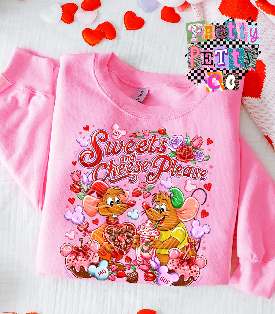 Sweets and Cheese Graphic Tee, Cute Mice Design Shirt, Gildan T-Shirt, Youth & Adult Sizing, DTF Print - Pretty Petty Co