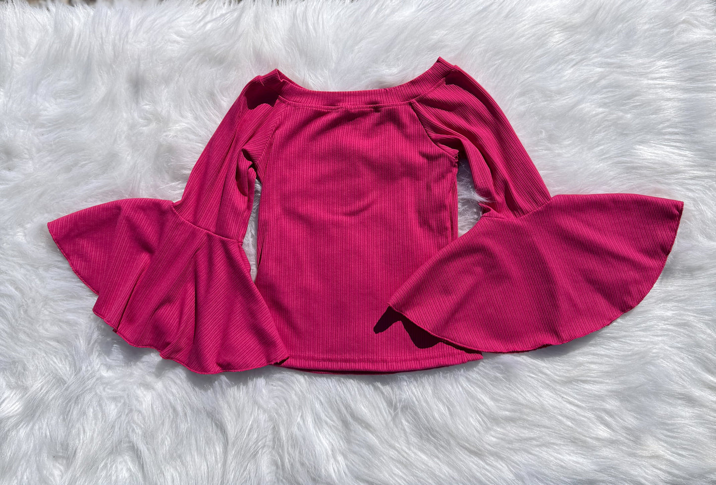 Dark Pink Bell Sleeve Leo/Top