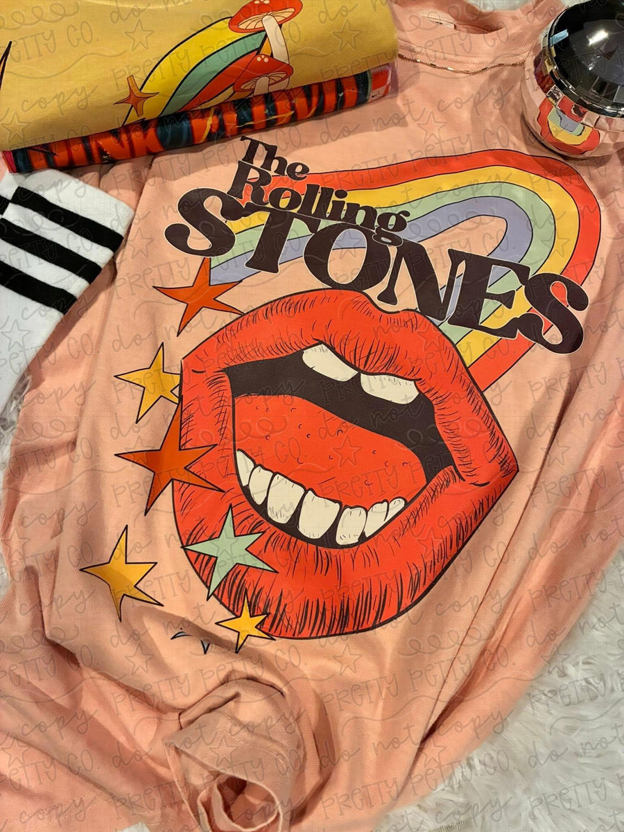 Vintage Rock Tongue Graphic Tee | Classic 70s Rock Music Shirt | Retro Concert Band Inspired Unisex T-Shirt - Pretty Petty Co