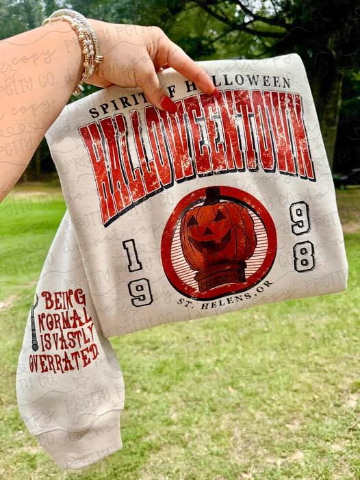 Vintage Halloweentown Graphic Sweatshirt | Retro Halloween Pumpkin Crewneck | Spooky Season Pullover