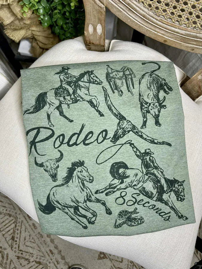 Rodeo 8 Seconds (Gildan Softstyle Tee) - Pretty Petty Co