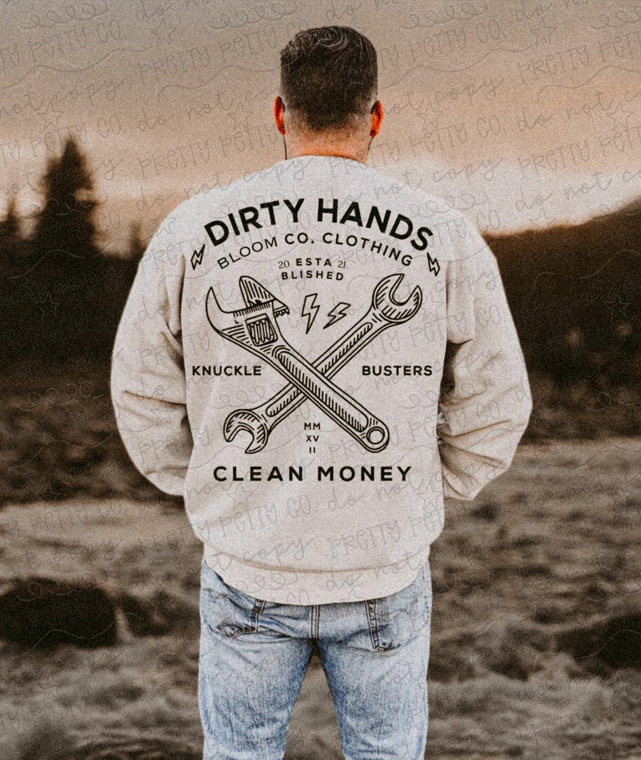 Blue Collar Work Hard Hustle Tee, Rugged Workwear Graphic T Shirt - Pretty Petty Co