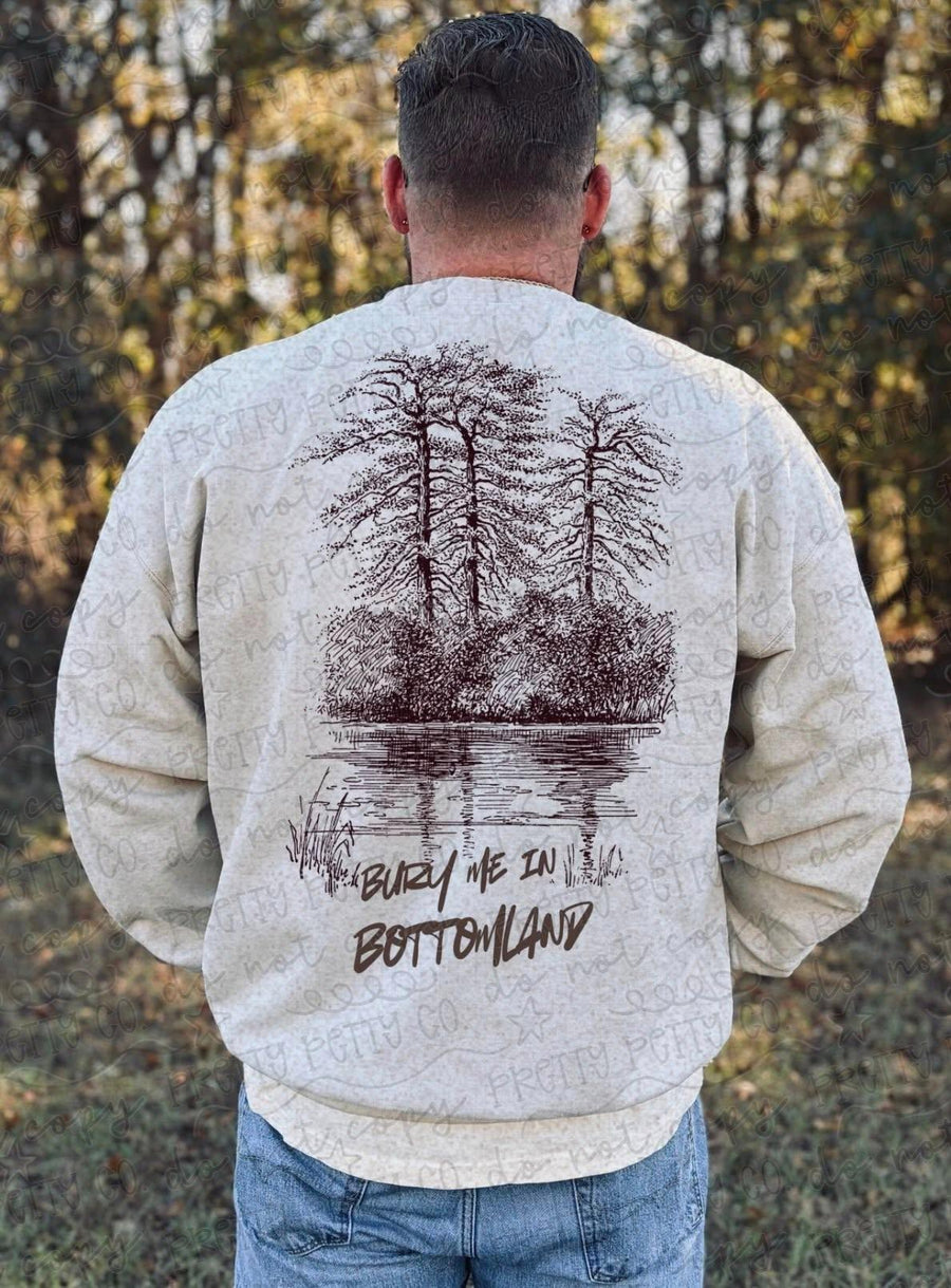 Bury Me in Bottomland Shirt, Southern Outdoors Hunting Tee, Rustic Swamp Life Graphic T Shirt - Pretty Petty Co