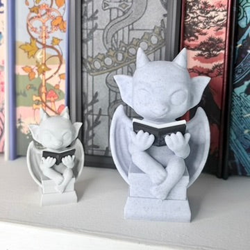 3d Printed Cute Gargoyle Reading a Book Bookshelf Decor - Pretty Petty Co