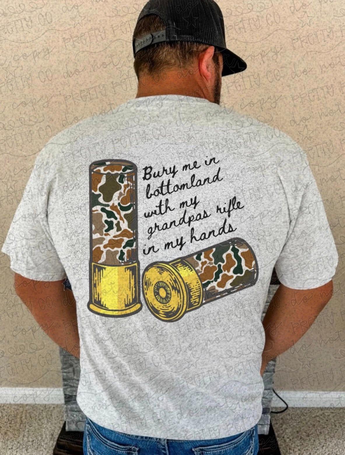 Bury Me in the Bottomlands Shirt, Southern Outdoors Legacy Tee, Rustic Country Hunting Graphic T Shirt - Pretty Petty Co