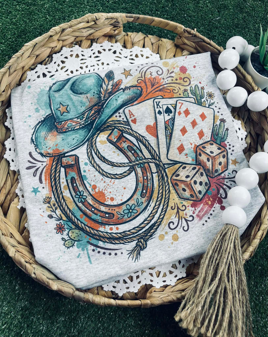 Western Horseshoe and Cards (Gildan Tee) - Pretty Petty Co