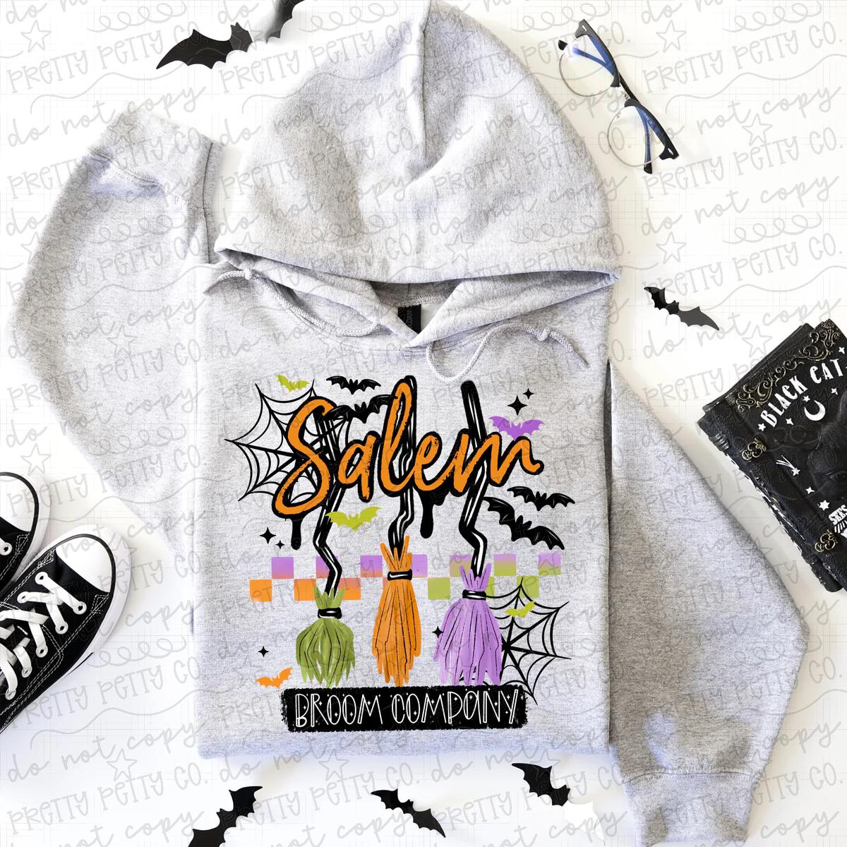 Salem Broom Company Halloween Graphic Tee | Witchy Halloween Shirt | Spooky Season Women’s Tee