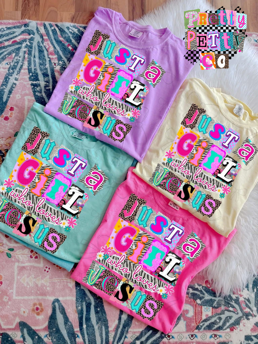 Just a Girl That Loves Jesus Shirt – Inspirational Christian Comfort Colors T-Shirt – Faith Based Graphic Tee - Pretty Petty Co