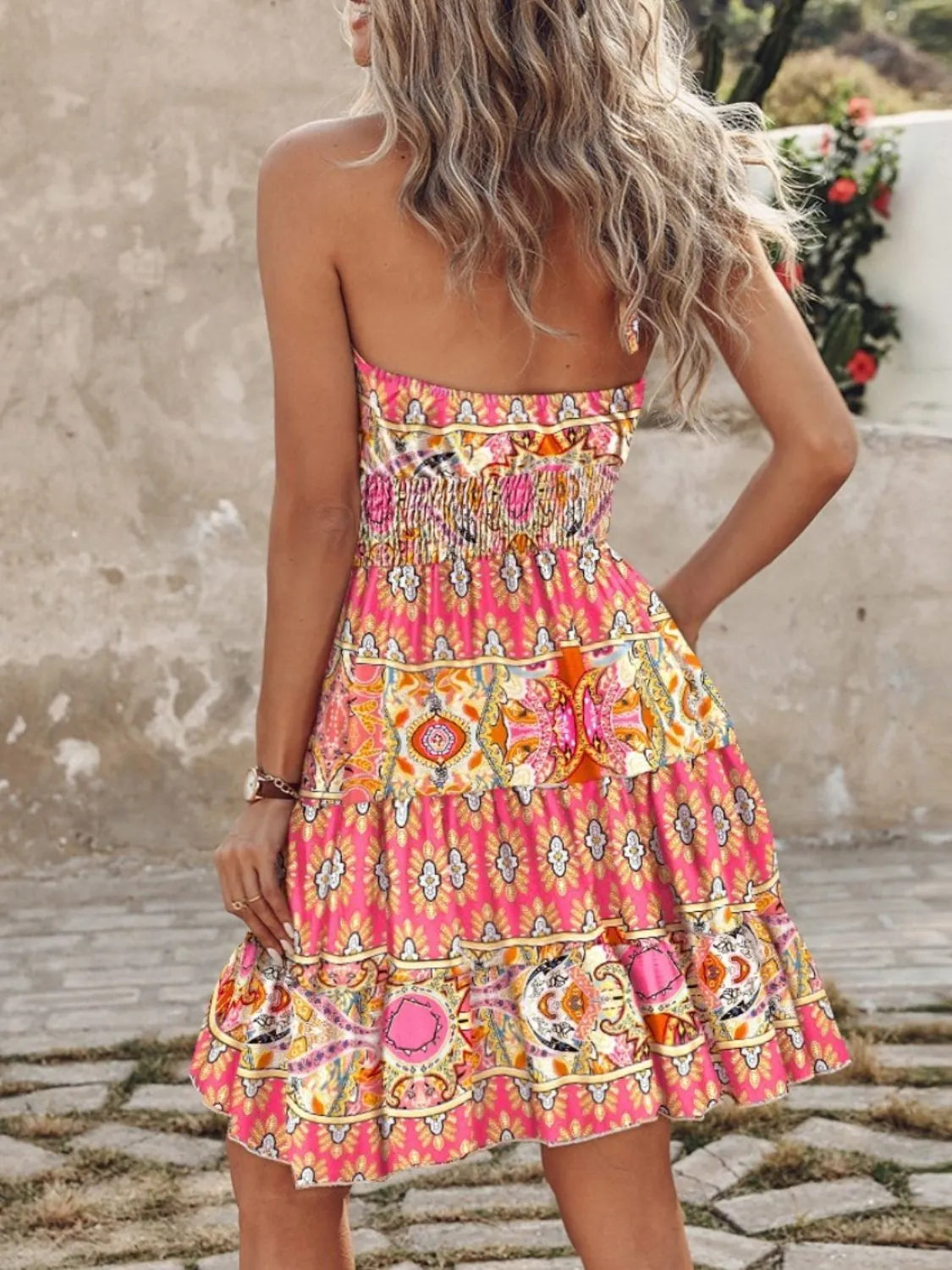 Paisley Print Halter Neck Mini Dress - Pretty Petty Co