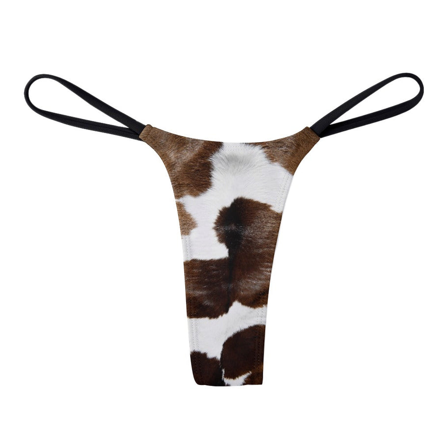 Cow Print Yoga Thong - Pretty Petty Co