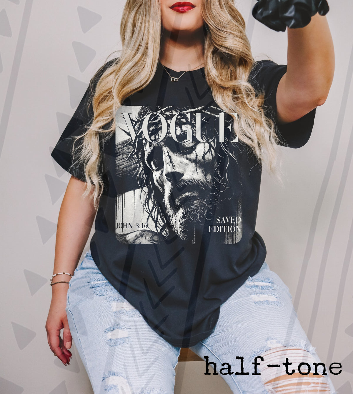 Halftone Faith-Inspired Graphic Tee | Spiritual Vibes | Youth & Adult Sizes - Pretty Petty Co