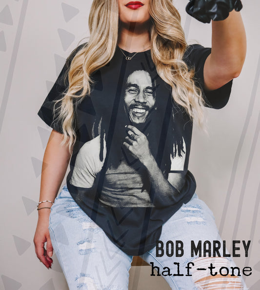 Bob Marley Halftone Graphic Tee | Reggae Vibes | Youth & Adult Sizes