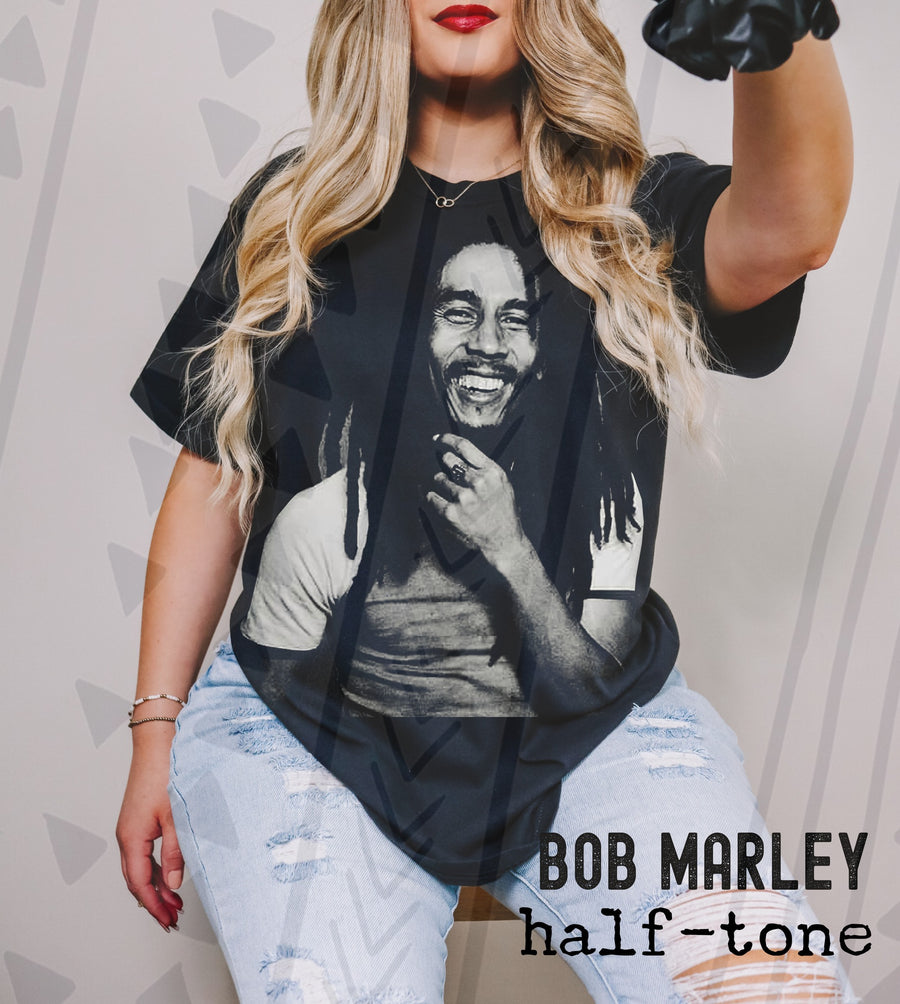 Bob Marley Halftone Graphic Tee | Reggae Vibes | Youth & Adult Sizes - Pretty Petty Co