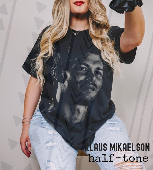 Klaus Mikaelson Halftone Graphic Tee | Brooding Vampire Character | Youth & Adult Sizes