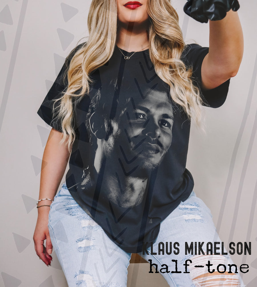 Klaus Mikaelson Halftone Graphic Tee | Brooding Vampire Character | Youth & Adult Sizes - Pretty Petty Co