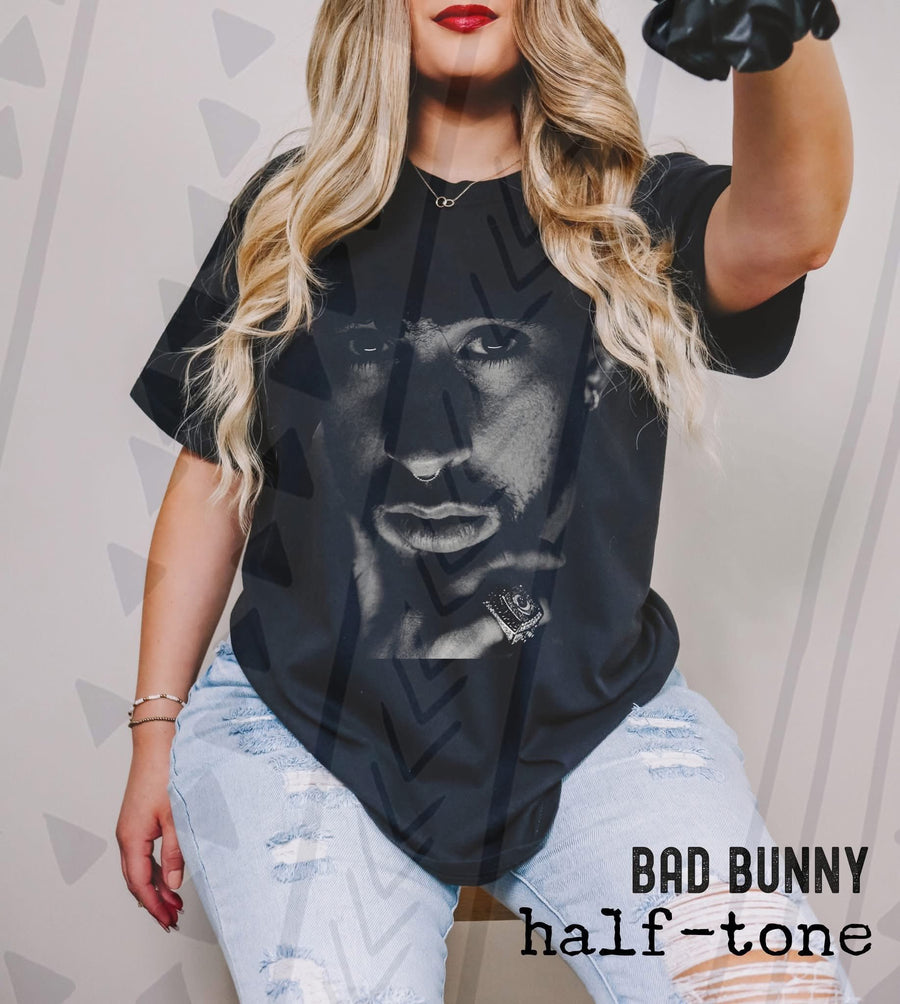 Latin Music Icon Graphic Tee, Retro Reggaeton Halftone Shirt, Youth and Adult Sizing, DTF Printed - Pretty Petty Co