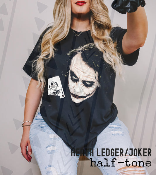 Halftone Dark Clown Character Graphic Tee | Edgy Retro Aesthetic Apparel | Youth & Adult Sizes