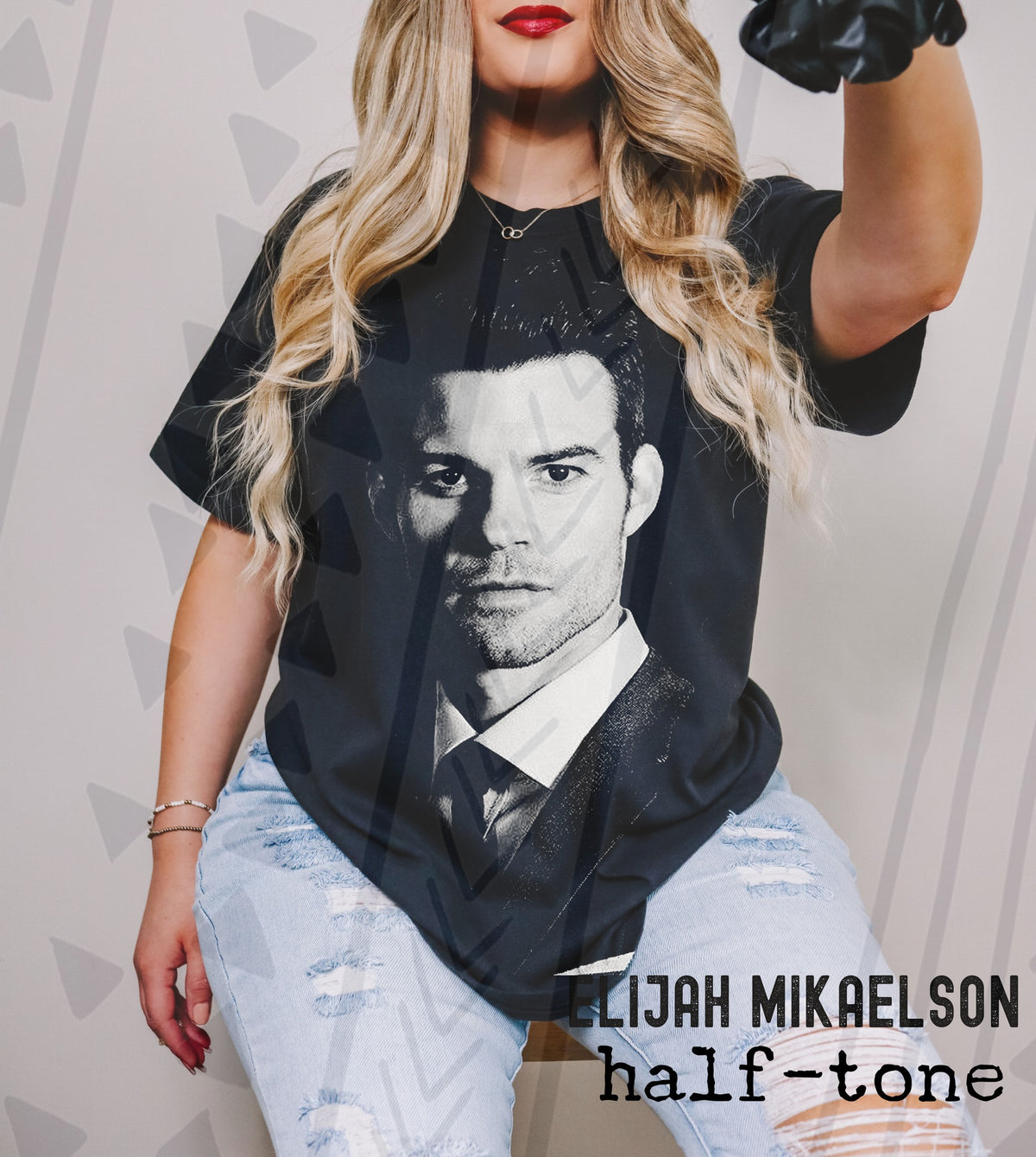 Elijah Mikaelson Halftone Graphic Tee | Brooding Vampire Mood | Youth & Adult Sizes - Pretty Petty Co