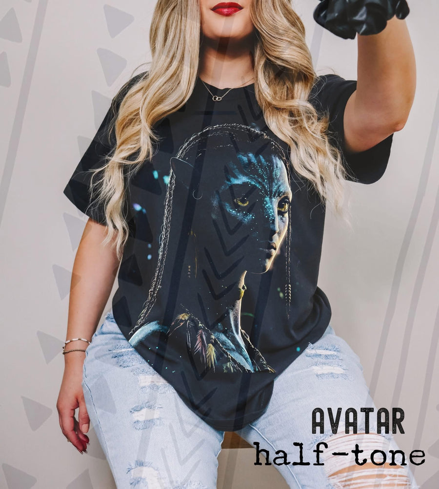 Epic Sci-Fi Movie Graphic Tee, Retro Film Halftone Shirt, Youth and Adult Sizing, DTF Printed - Pretty Petty Co