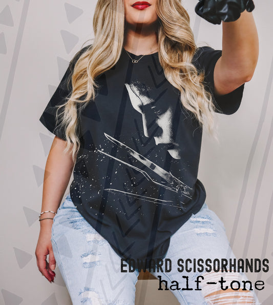 Halftone Gothic Character Graphic Tee | Retro Dark Aesthetic Apparel | Youth & Adult Sizes
