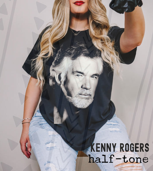 Kenny Rogers Halftone Graphic Tee | Country Legend Vibes | Youth & Adult Sizes