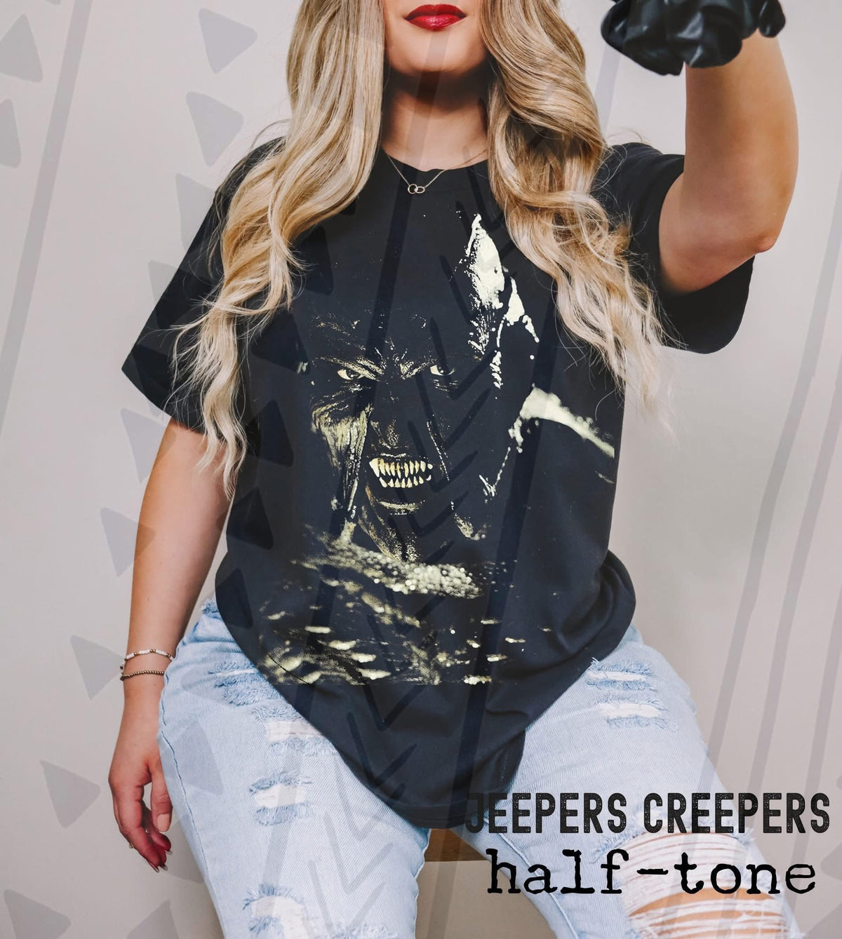 Classic Horror Movie Graphic Tee, Retro Film Halftone Shirt, Youth and Adult Sizing, DTF Printed - Pretty Petty Co