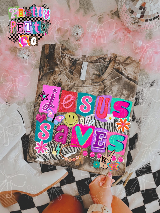 Jesus Saves Comfort Colors Shirt – Christian Inspirational Graphic Tee – Faith Based T-Shirt