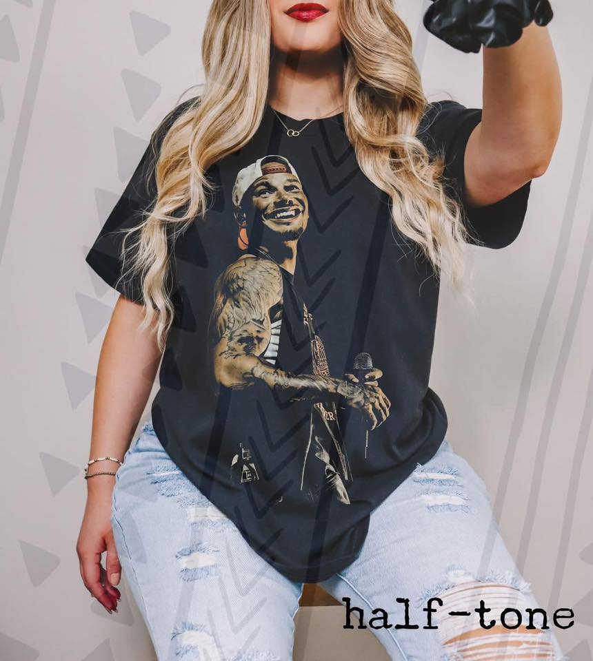 KB Country Music Graphic Tee, Southern Concert Halftone Shirt, Youth and Adult Sizing, DTF Printed - Pretty Petty Co