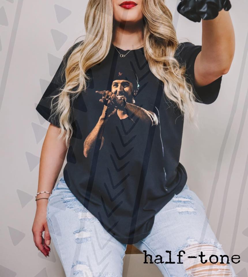 LB Country Music Graphic Tee, Southern Concert Shirt, Retro Country Halftone Graphic Tee, Youth and Adult Sizing, DTF Printed - Pretty Petty Co