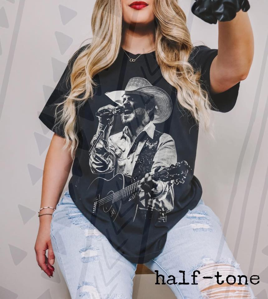 Modern Country Star Graphic Tee, Southern Concert Halftone Shirt, Youth and Adult Sizing, DTF Printed - Pretty Petty Co