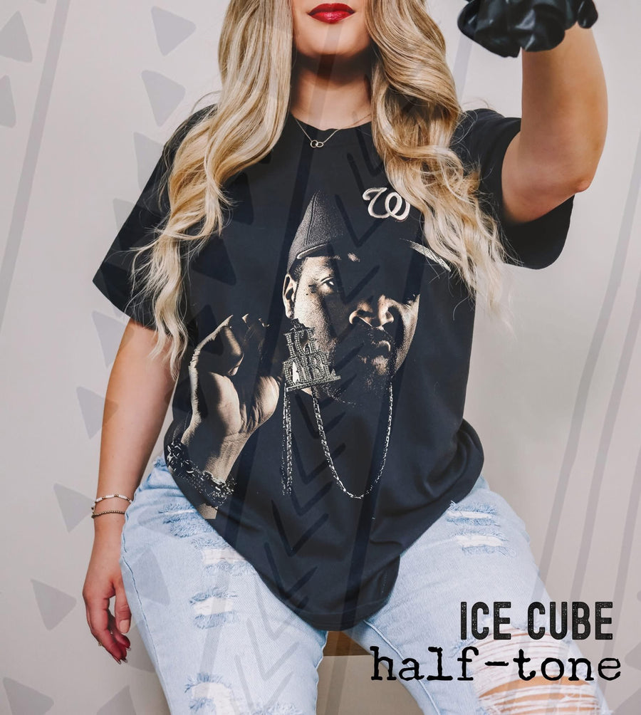 West Coast Rap Icon Graphic Tee, Retro Hip Hop Halftone Shirt, Youth and Adult Sizing, DTF Printed - Pretty Petty Co