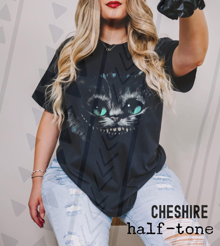Whimsical Fantasy Cat Graphic Tee, Retro Storybook Halftone Shirt, Youth and Adult Sizing, DTF Printed - Pretty Petty Co