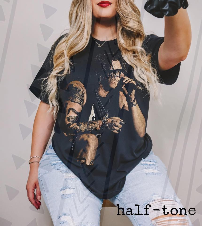 Modern Country Rock Graphic Tee, Southern Concert Halftone Shirt, Youth and Adult Sizing, DTF Printed - Pretty Petty Co
