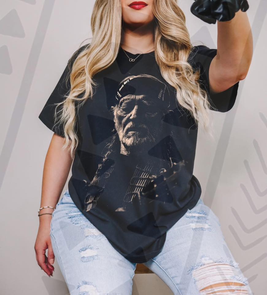 Outlaw Country Legend Graphic Tee, Retro Southern Halftone Shirt, Youth and Adult Sizing, DTF Printed - Pretty Petty Co