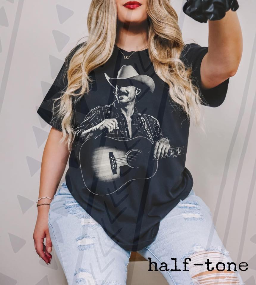 Country Rising Star Graphic Tee, Southern Country Music Halftone Shirt, Retro Country Concert Graphic Tee, Youth and Adult Sizing, DTF Printed - Pretty Petty Co