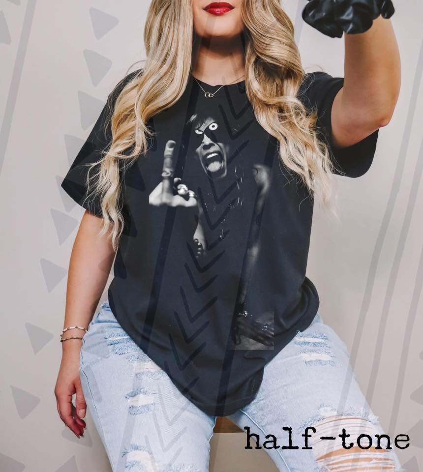 Classic Rock Icon Graphic Tee, Retro Music Legend Halftone Shirt, Vintage Rockstar Concert Graphic Tee, Youth and Adult Sizing, DTF Printed - Pretty Petty Co