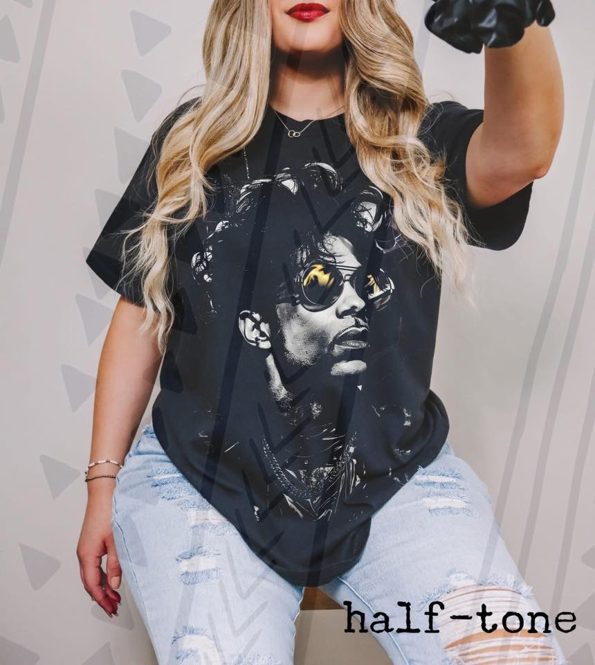 Iconic Pop Music Graphic Tee, Retro Funk Halftone Shirt, Youth and Adult Sizing, DTF Printed - Pretty Petty Co