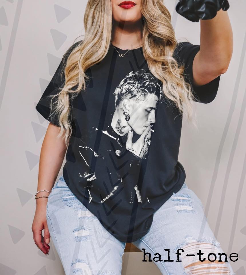 Modern Rap Rock Graphic Tee, Retro Halftone Music Shirt, Youth and Adult Sizing, DTF Printed - Pretty Petty Co
