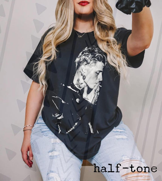 Modern Rap Rock Graphic Tee, Retro Halftone Music Shirt, Youth and Adult Sizing, DTF Printed