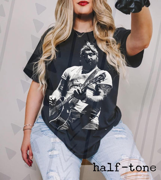 Modern Country Outlaw Graphic Tee, Southern Concert Halftone Shirt, Retro Country Music Graphic Tee, Youth and Adult Sizing, DTF Printed
