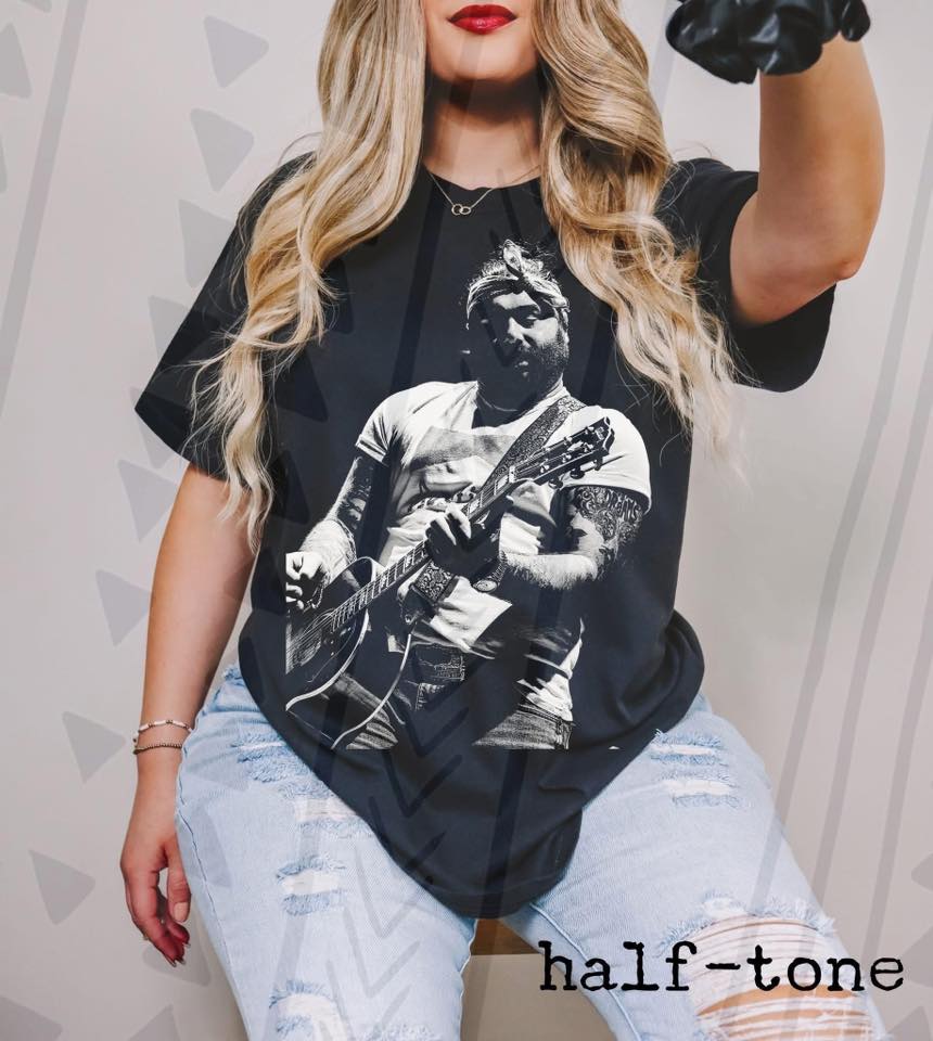 Modern Country Outlaw Graphic Tee, Southern Concert Halftone Shirt, Retro Country Music Graphic Tee, Youth and Adult Sizing, DTF Printed - Pretty Petty Co